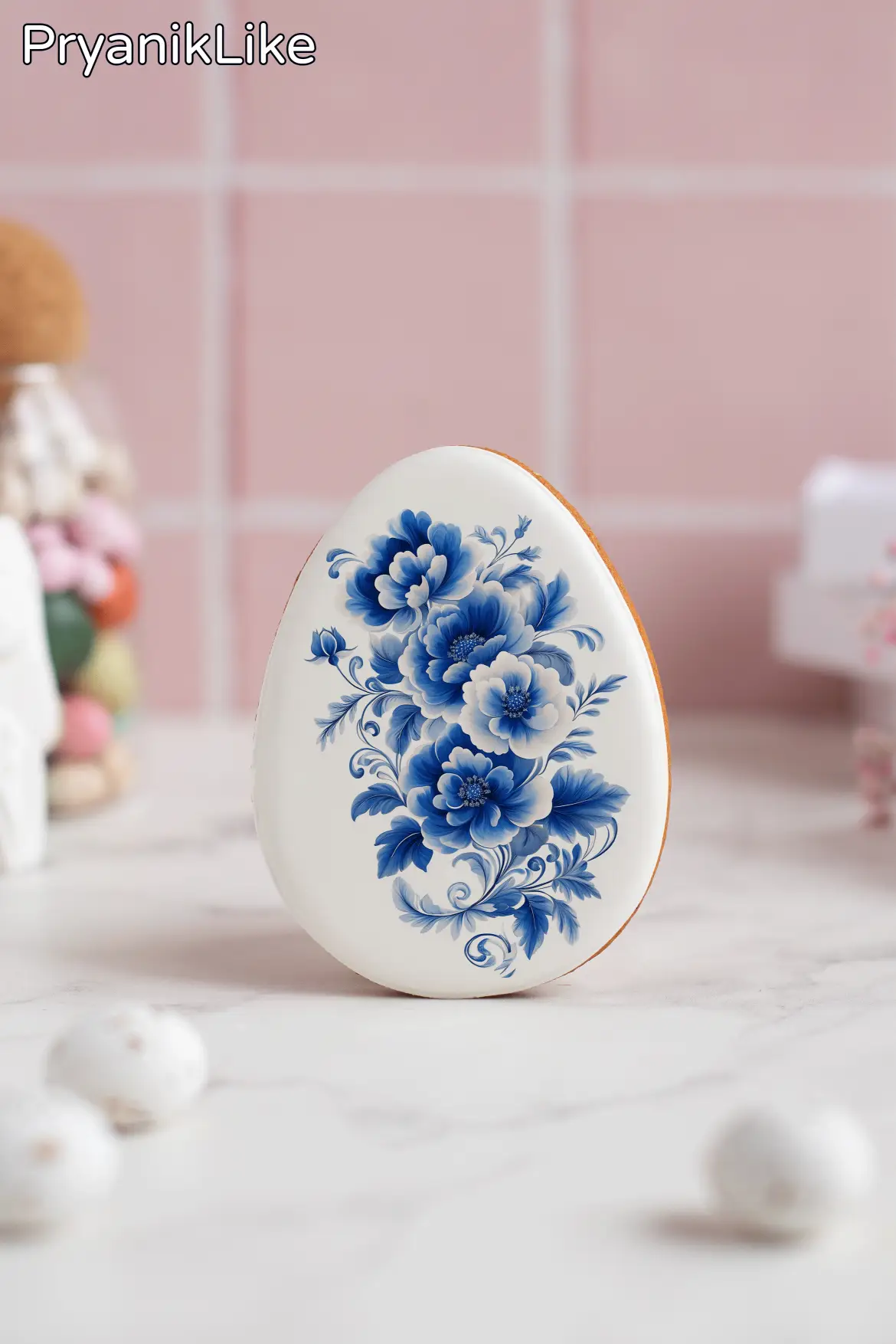 Пряник Пасхальное яйцо (гжель и геометрия)